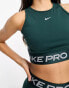 Фото #3 товара Nike Pro Training Dri-Fit shine crop tank top in jungle green