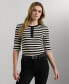 ფოტო #1 პროდუქტის Women's Striped Henley Tee