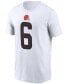 Фото #2 товара Men's Baker Mayfield White Cleveland Browns Name and Number T-shirt