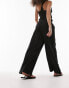Topshop co-ord casual textured beach trouser in black