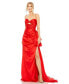 Women's Strapless Cut Out Side Bow Gown