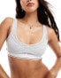 Weekday Layered Cotton Mesh Bra in grey