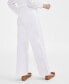 Фото #2 товара Women's High-Rise Wide-Leg Twill Pants, Created for Macy's