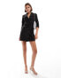 Miss Selfridge blazer dress with ruched detail in black Черный, 38 - фото #1