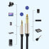 Kabel przewód przejściówka audio TRS mini jack 3.5mm - jack 6.35mm 1m szary