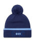 ფოტო #1 პროდუქტის Men's Navy Sporting Kansas City Wordmark Kick Off Cuffed Knit Hat with Pom