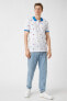 Фото #2 товара Футболка с принтом флага Slim Fit Polo Neck T-shirt Koton