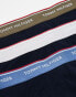 Фото #2 товара Tommy Hilfiger premium essentials 3 pack trunks in navy with coloured waistband