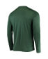 Фото #4 товара Men's Green Michigan State Spartans Wordmark Slash Long Sleeve T-shirt