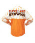 ფოტო #2 პროდუქტის Women's Orange Distressed Cleveland Browns Vintage-Like Bamboo Spirit Jersey Long Sleeve T-shirt