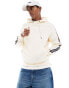 Tommy Hilfiger global stripe hoodie in cream Ситцевый, S - Chest 93-97 cm - фото #1