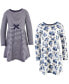 Little Girls Organic Cotton Long-Sleeve Dresses 2pk, Navy Floral Синий, 7 - фото #1