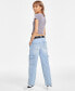 Juniors' Belted Skater Jeans