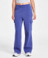 Фото #1 товара Juniors' Wide-Leg Cargo Sweatpants