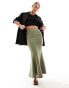 & Other Stories fluted maxi skirt in khaki 40 - фото #2