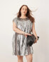 ASOS EDITION Curve embellished allover sequin pleat trapeze mini dress in grey