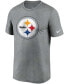 Men's Heather Charcoal Pittsburgh Steelers Logo Essential Legend Performance T-shirt