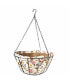 Hanging Basket with floral print coco liner, 14