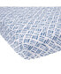 Фото #1 товара Signature Crosshatch Organic Cotton Navy Blue Fitted Crib Sheet