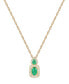 ფოტო #1 პროდუქტის Emerald (1/2 ct. t.w.) & Diamond (1/6 ct. t.w.) Halo 18" Pendant Necklace in 14k Gold