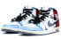 【定制球鞋】 Jordan Air Jordan 1 Mid 二次元 拼接 撞色 简约 街头 休闲 中帮 复古篮球鞋 男款 红蓝灰 / Кроссовки Jordan Air Jordan 554724-135