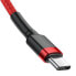 Wytrzymały kabel przewód w oplocie USB-C do USB-C QC3 1m - czerwony