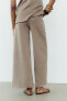 SOFT PIQUÉ WIDE-LEG TROUSERS