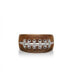 ფოტო #1 პროდუქტის Sterling Silver Hustle American Football Design Brown Rhodium Plated Band Men Ring