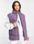 Monki padded gilet in black and purple colourblock