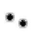 ფოტო #3 პროდუქტის White Diamond & Treated Black Diamond (3/4 ct. t.w.) Stud Earrings in 14K White Gold