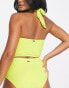 We Are We Wear high waisted bikini bottom with mesh inserts in chartreuse