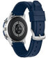 ფოტო #3 პროდუქტის Unisex CZ Smart Wear OS Blue Silicone Strap Smart Watch 45mm