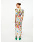 Фото #6 товара Women's Printed Shoulder Pad Draped Dress