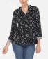 Фото #1 товара Women's Pleated Leaf Print Blouse