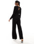 Vero Moda knitted wide leg jumpsuit in black