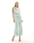 Фото #1 товара Vila Bridesmaid cowl neck maxi dress in light green