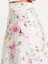 Фото #3 товара ASOS DESIGN full satin prom maxi skirt in floral print