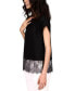 Michael Michael Kors Lace Hem Top Black XXS