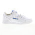 Фото #1 товара Reebok Workout Plus Mens White Leather Lace Up Lifestyle Sneakers Shoes