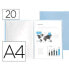 LIDERPAPEL Showcase folder 20 polypropylene covers DIN A4 opaque light blue