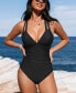 Фото #2 товара Women's Release Happiness Ruched Cross Back One Piece Swimsuit