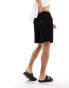 Pull&Bear waffle structure shorts in black