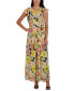 Фото #1 товара Flutter-Sleeve Printed Chiffon Maxi Dress