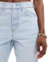 ASOS DESIGN cropped mid rise straight jean in bleach