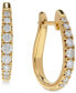 ფოტო #1 პროდუქტის Diamond Oval Graduated Hoop Earrings (3/4 ct. t.w.) in 14k White or Yellow Gold