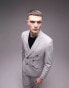 Topman skinny herringbone suit jacket in grey