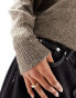 Фото #7 товара ONLY ribbed wide neck jumper in taupe