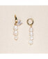 ფოტო #3 პროდუქტის 18K Gold Plated Freshwater Pearls with a Diamond-like Zirconia Heart Charm - Cassie Earrings For Women