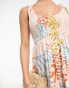 Фото #2 товара ASOS DESIGN shirred maxi sundress with tiers in abstract print