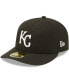 ფოტო #1 პროდუქტის Men's Kansas City Royals Black and White Low Profile 59FIFTY Fitted Hat